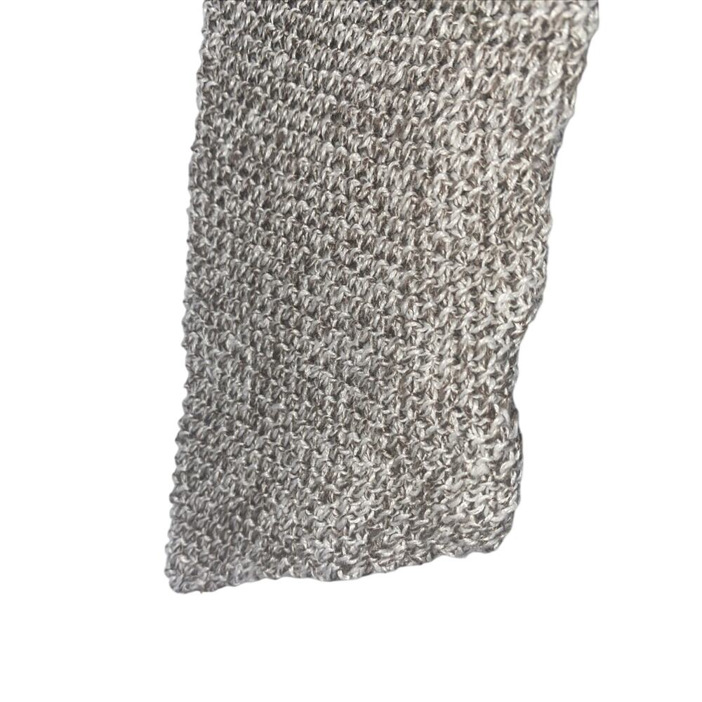 Eileen Fisher Open-Knit Sweater Top 100% Linen Boat Neck Crop Long Slv Size S - Picture 2 of 7